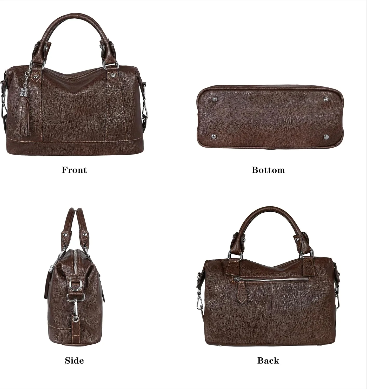 HESHE Womens Genuine Leather Handbags Purse Crossbody Satchel Tote Bags Ladies Real Leather Bags