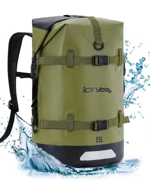 IDRYBAG Waterproof Backpack for Travel, Kayaking, Boating, Swimming, Floating Paddle Boarding - Submersible Dry Bag 35L/55L/85L