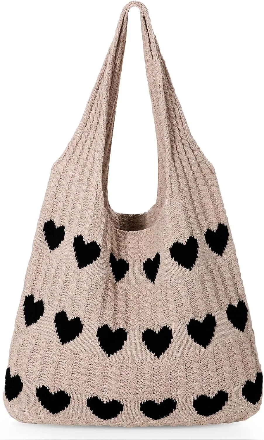 JASGOOD Crochet Beach Bags for Women Knit Summer Vacation Tote Bag Aesthetic Tote Boho Shoulder Handbag