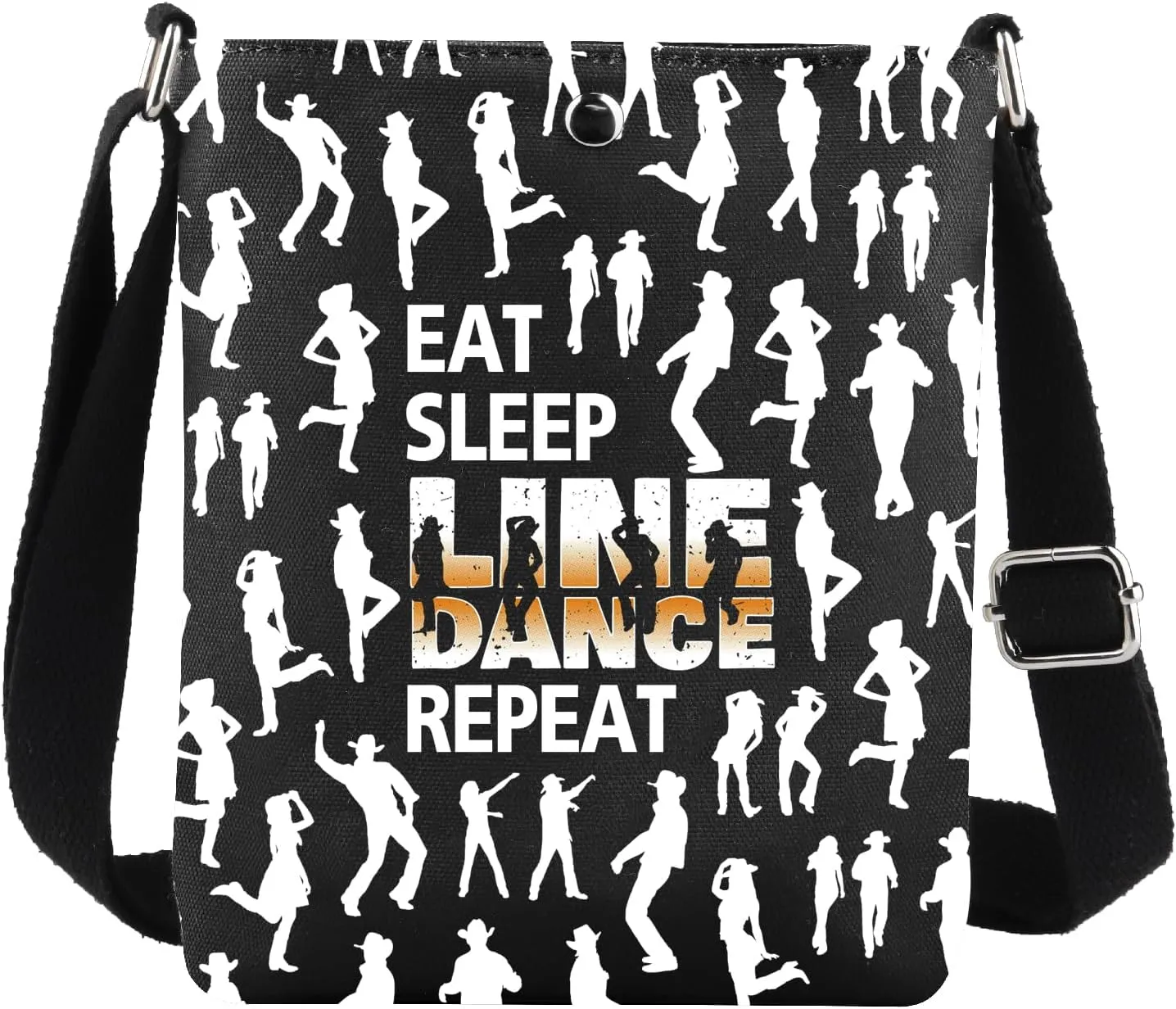 JYTAPP Line Dance Inspired Crossbody Bag Eat Sleep Line Dance Repeat Bag Gift For Line Dance Fan Line Dancing Bag