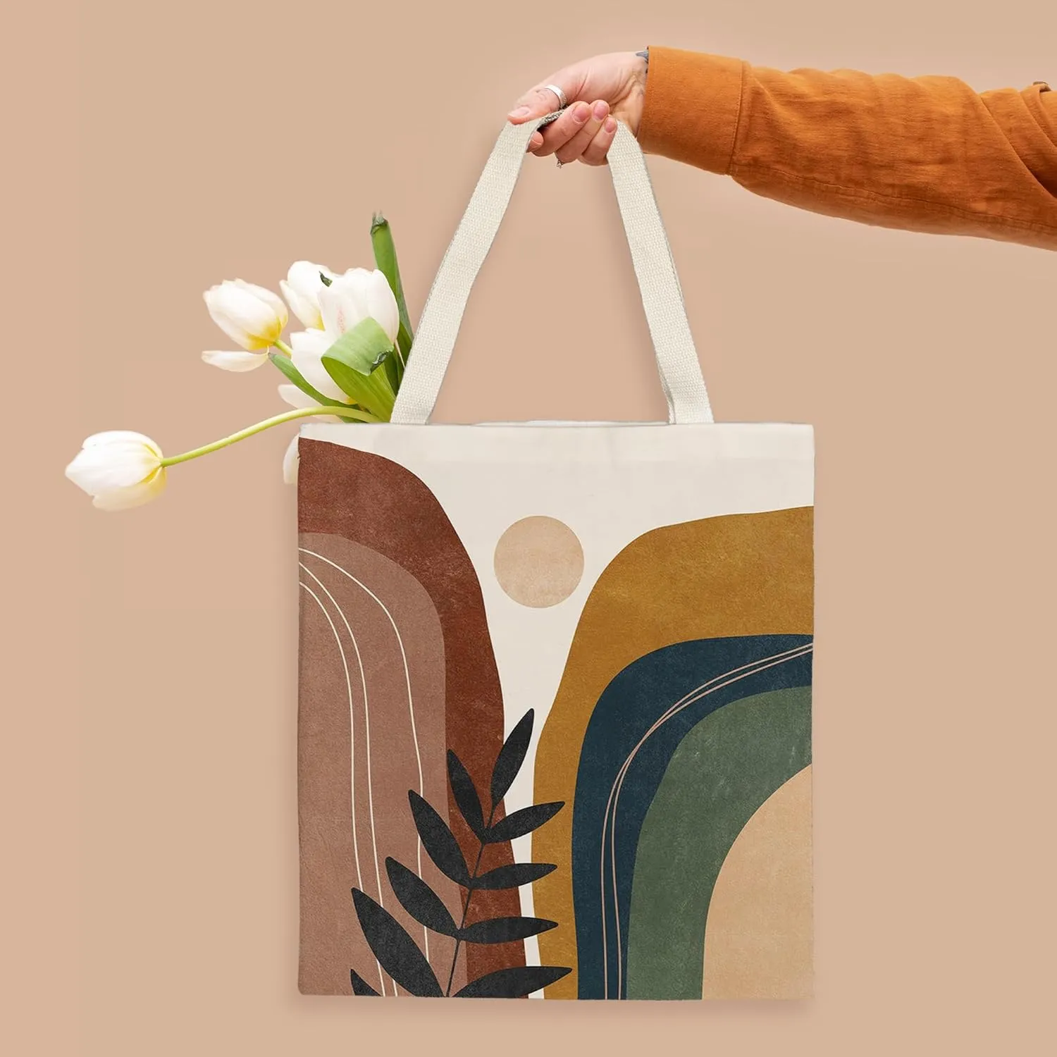 kunlisa Canvas Tote Bag,Western Tote Bag,Western Tote Bags for Women,Reusable Grocery Bags Canvas 14x15 Inch