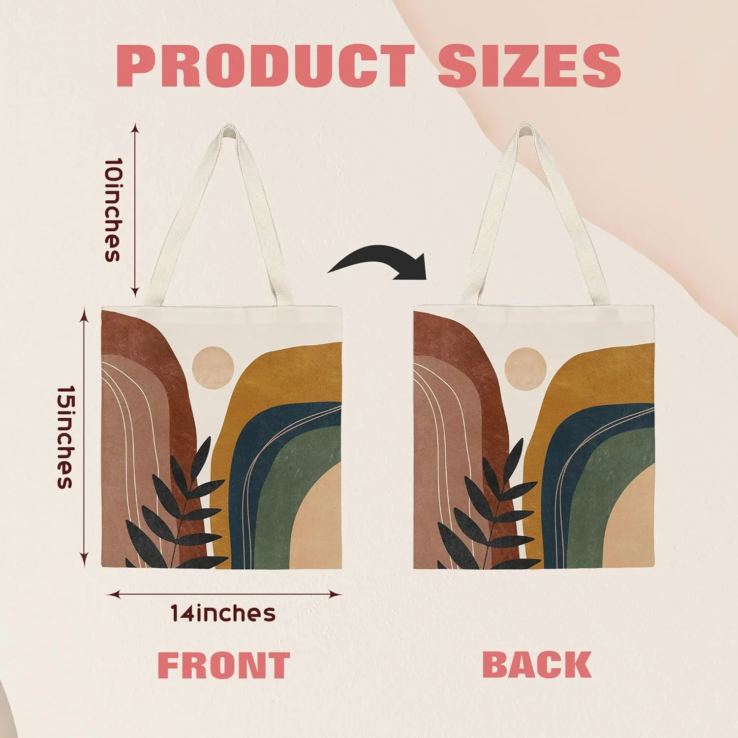 kunlisa Canvas Tote Bag,Western Tote Bag,Western Tote Bags for Women,Reusable Grocery Bags Canvas 14x15 Inch