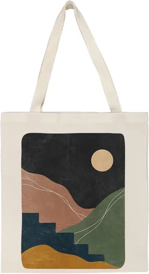 kunlisa Canvas Tote Bag,Western Tote Bag,Western Tote Bags for Women,Reusable Grocery Bags Canvas 14x15 Inch