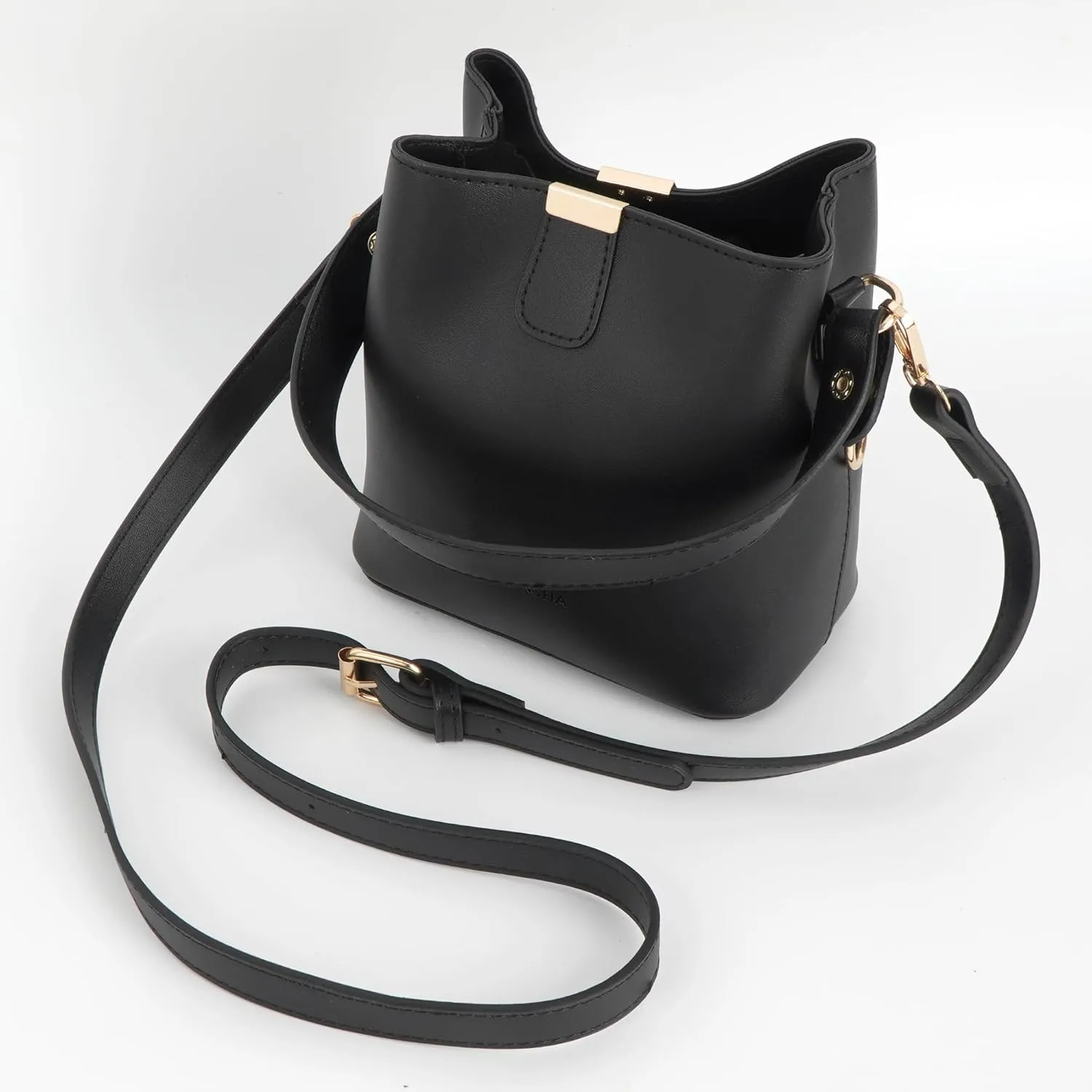 LABANCA Women Retro Alligator Bucket Bags Crocodile Pattern Designer Shoulder Bag Ladies PU Purse Crossbody Wallet Bag