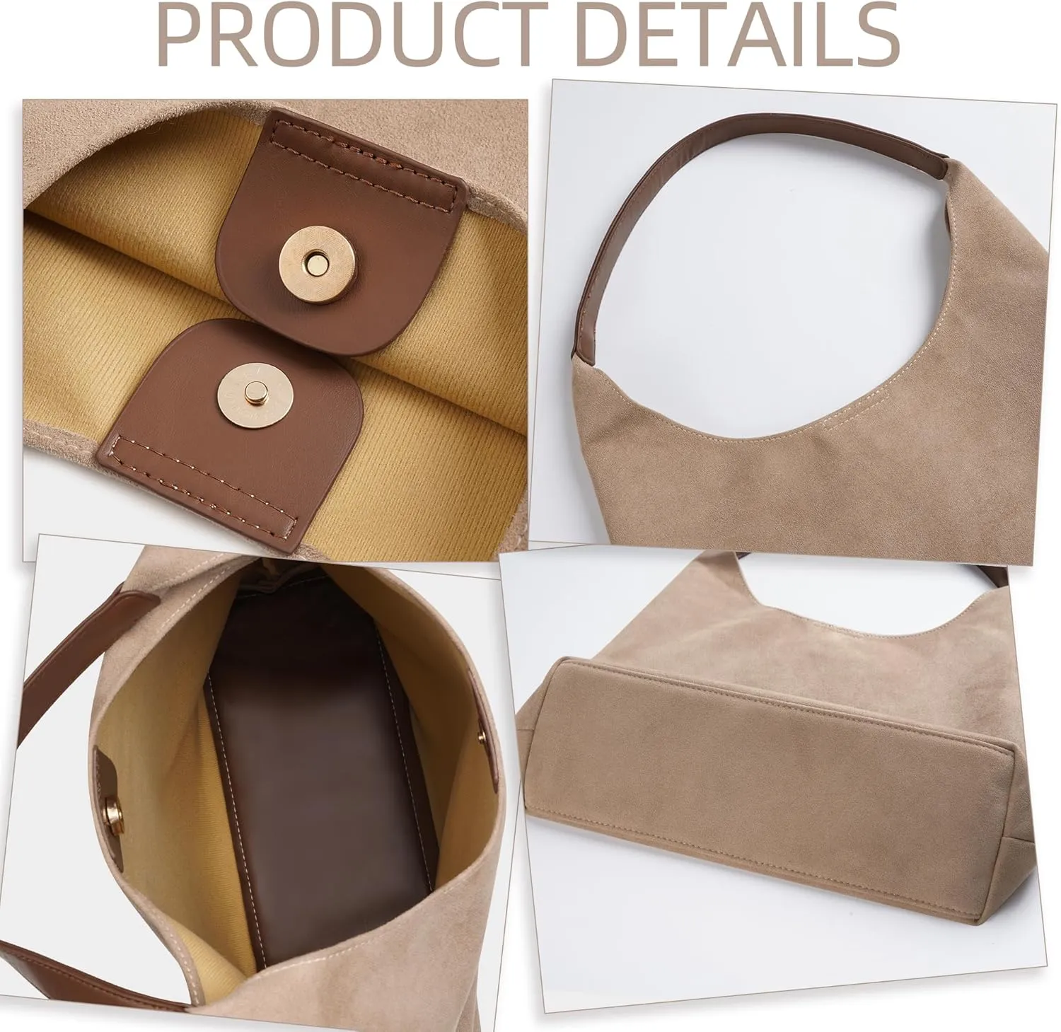 Large Work Tote Bags for Women, 2025 Boho Slouchy Suede Purses Handbags