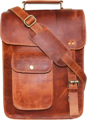 Leather messenger bag shoulder bag cross body vintage messenger bag for women & men satchel man purse