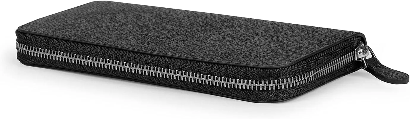 Leather Zippered Clutch with Phone Compatible Slots