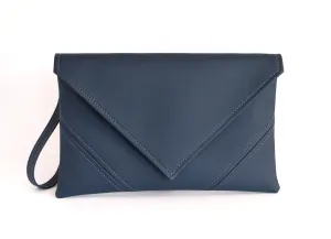 Letter clutch Handmade Navy blue clutch purse Navy clutch bag Vegan leather clutch Bridesmaid clutch Blue vegan bag Evening bag Gift for her Envelope