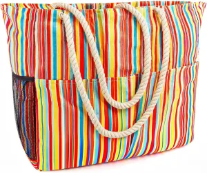 Mesh Beach Bag - Large Tote Bag for Family, Toys & Vacation Essentials
