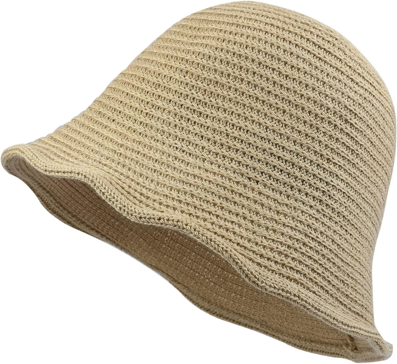 MILAKOO Crochet Bucket Hat Knit Braided Floppy Soild Color Cap for Women Foldable Sun Bowler Hat