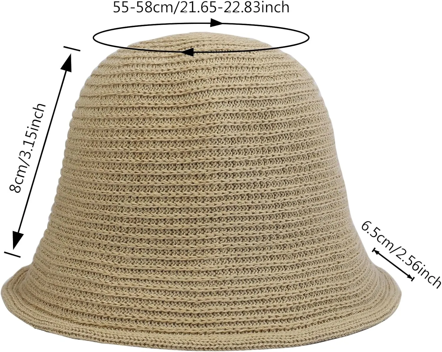 MILAKOO Crochet Bucket Hat Knit Braided Floppy Soild Color Cap for Women Foldable Sun Bowler Hat