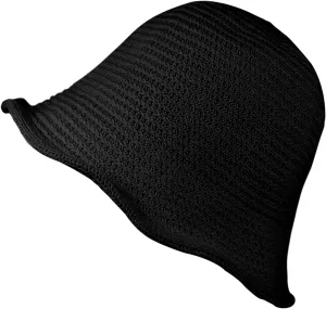 MILAKOO Crochet Bucket Hat Knit Braided Floppy Soild Color Cap for Women Foldable Sun Bowler Hat