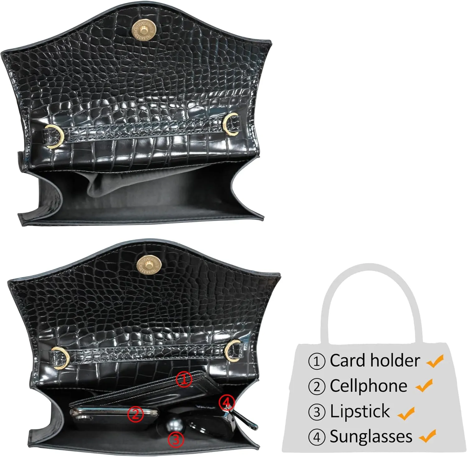 Milisente Women's Evening Bag Bridal Party Clutch Purses Cocktail Prom Handbags with Patent Leather