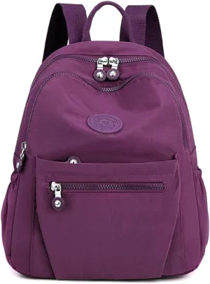 Mini Nylon Women Backpacks,11L Small Ladies backpacks Casual Lightweight Women Shopping Travel Daypack (Purple)