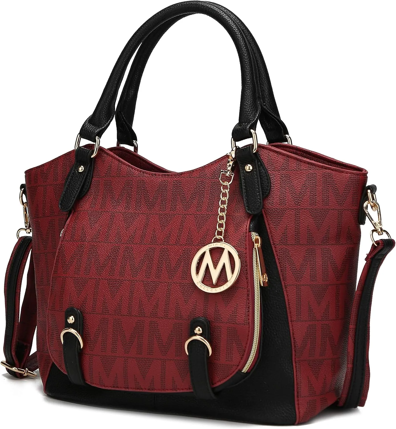 MKF Collection Shoulder Bag for Women, PU Leather Pocketbook Top-Handle Crossbody Purse Tote Satchel Handbag By Mia K