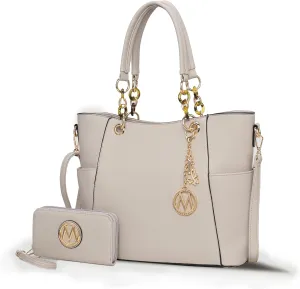 MKF Collection Tote Bag for Women, Handbag Set with Wallet-Top-Handle- Vegan Leather Purse