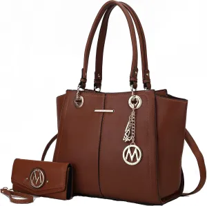MKF Collection Tote Bag for Women, Vegan Leather Satchel Wristlet wallet Shoulder bag Top-Handle Hobo Purse Handbag by Mia k