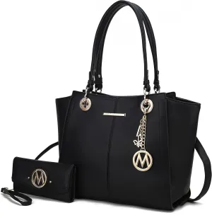 MKF Collection Tote Bag for Women, Vegan Leather Satchel Wristlet wallet Shoulder bag Top-Handle Hobo Purse Handbag by Mia k