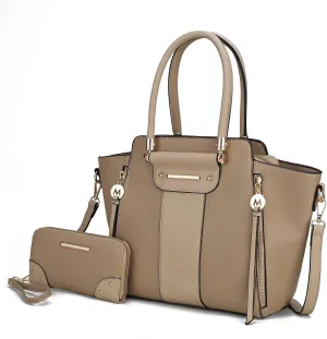 MKF Collection Tote Bag for Women, Vegan Leather Satchel Wristlet wallet Shoulder bag Top-Handle Hobo Purse Handbag by Mia k