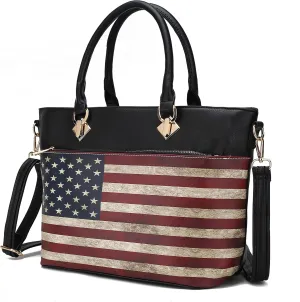 MKF Collection USA Tote Crossbody Bag for Women, American Flag Vegan Leather Top-Handle Messenger, Satchel Shoulder bag Purse