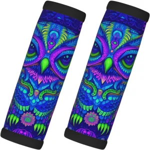 Neon Colors Owl Luggage Handle Wrap 2 Pcs Travel Bag Wraps for Luggage Suitcase Travel Bag Trolley Case Identifiers Neon Colors Owl Luggage Handle Wrap 2 Pcs Travel Bag Wraps for Luggage Suitcase Travel Bag Trolley Case Identifiers