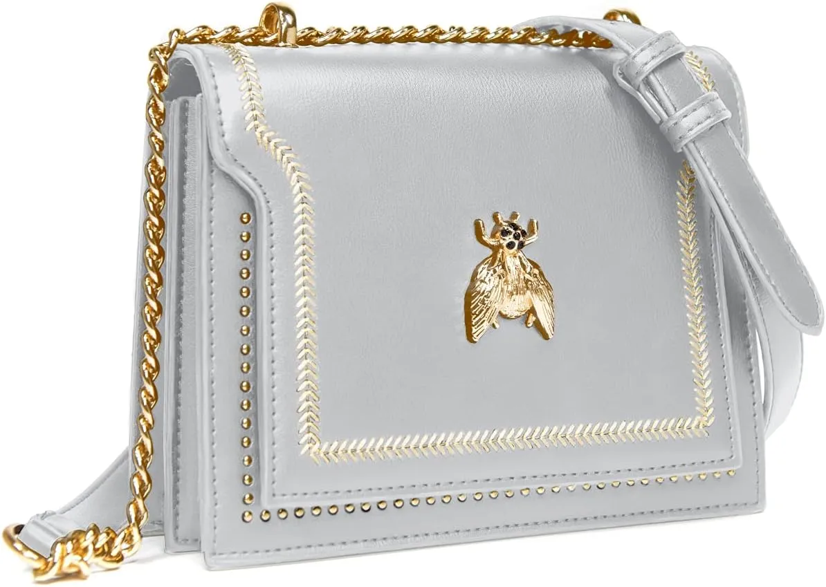 NPBAG Small Purse, Crossbody Bag for Women, Clutch Handbag Shoulder Bag with Metal Chain Strap, Designer Trendy Lady Wallet