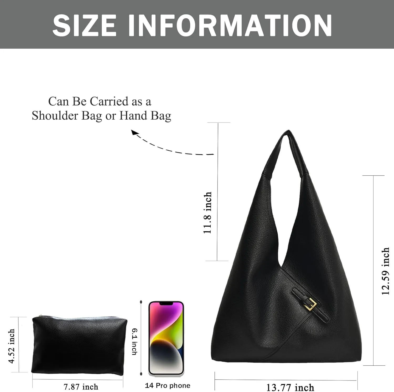 PILCAVE Hobo Bag for Women Faux Leather Large Tote Bag