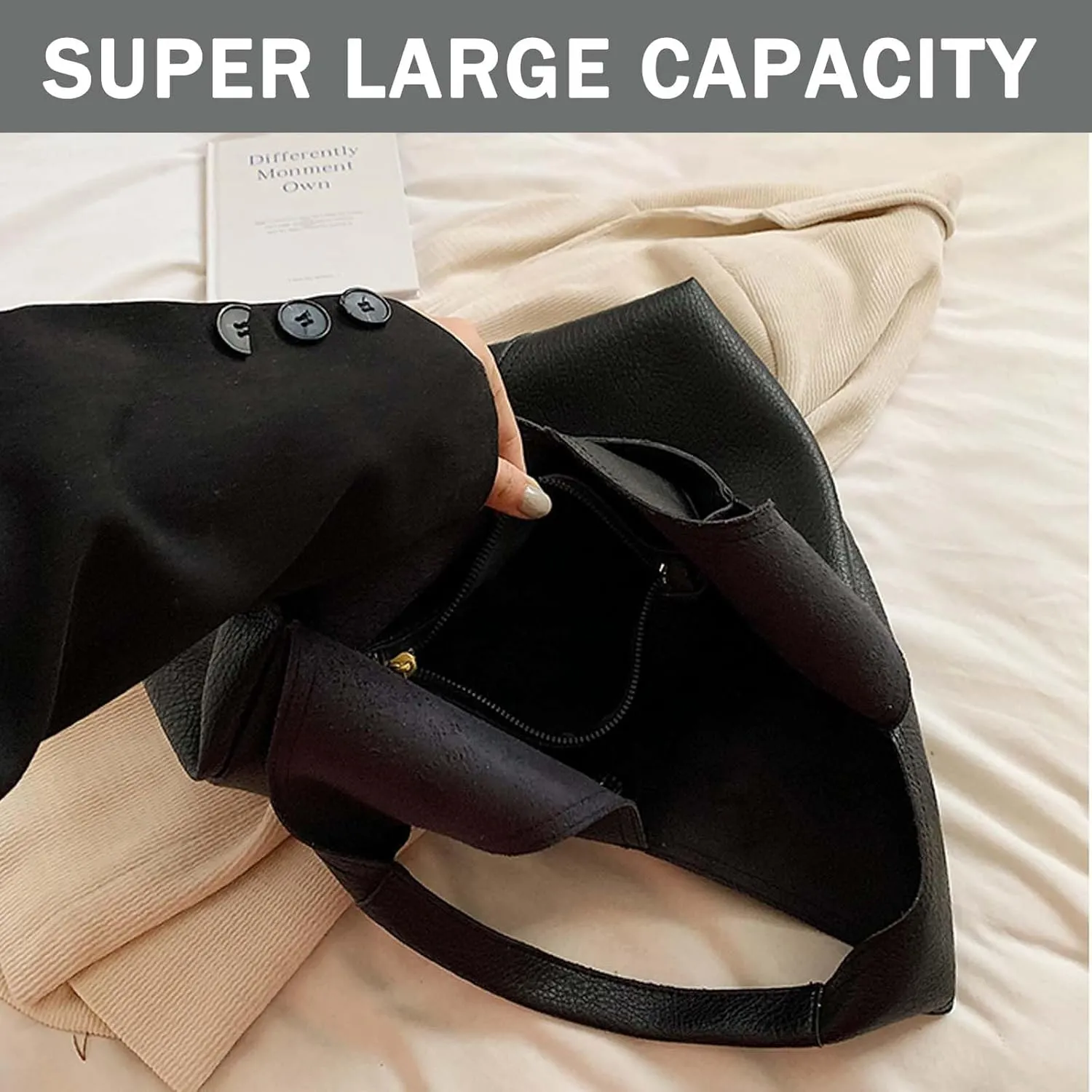 PILCAVE Hobo Bag for Women Faux Leather Large Tote Bag