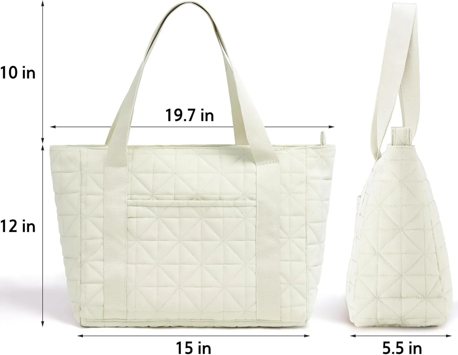 Puffer Tote Bag for Women, Large Quilted Puffy Handbag with Side Pockets Lightweight Shoulder Bag