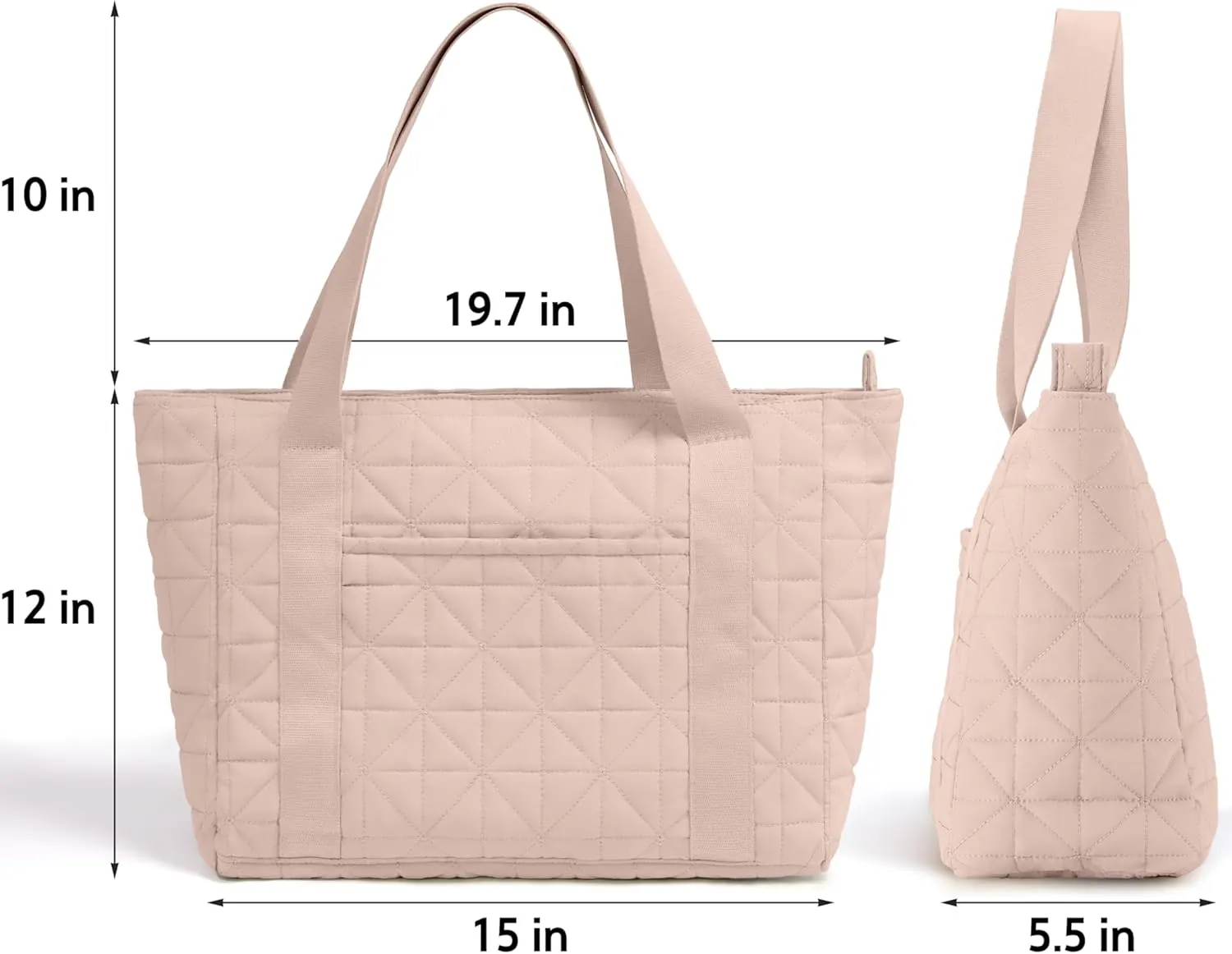 Puffer Tote Bag for Women, Large Quilted Puffy Handbag with Side Pockets Lightweight Shoulder Bag