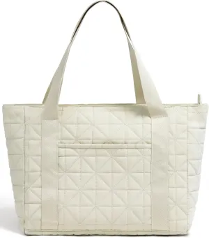 Puffer Tote Bag for Women, Large Quilted Puffy Handbag with Side Pockets Lightweight Shoulder Bag