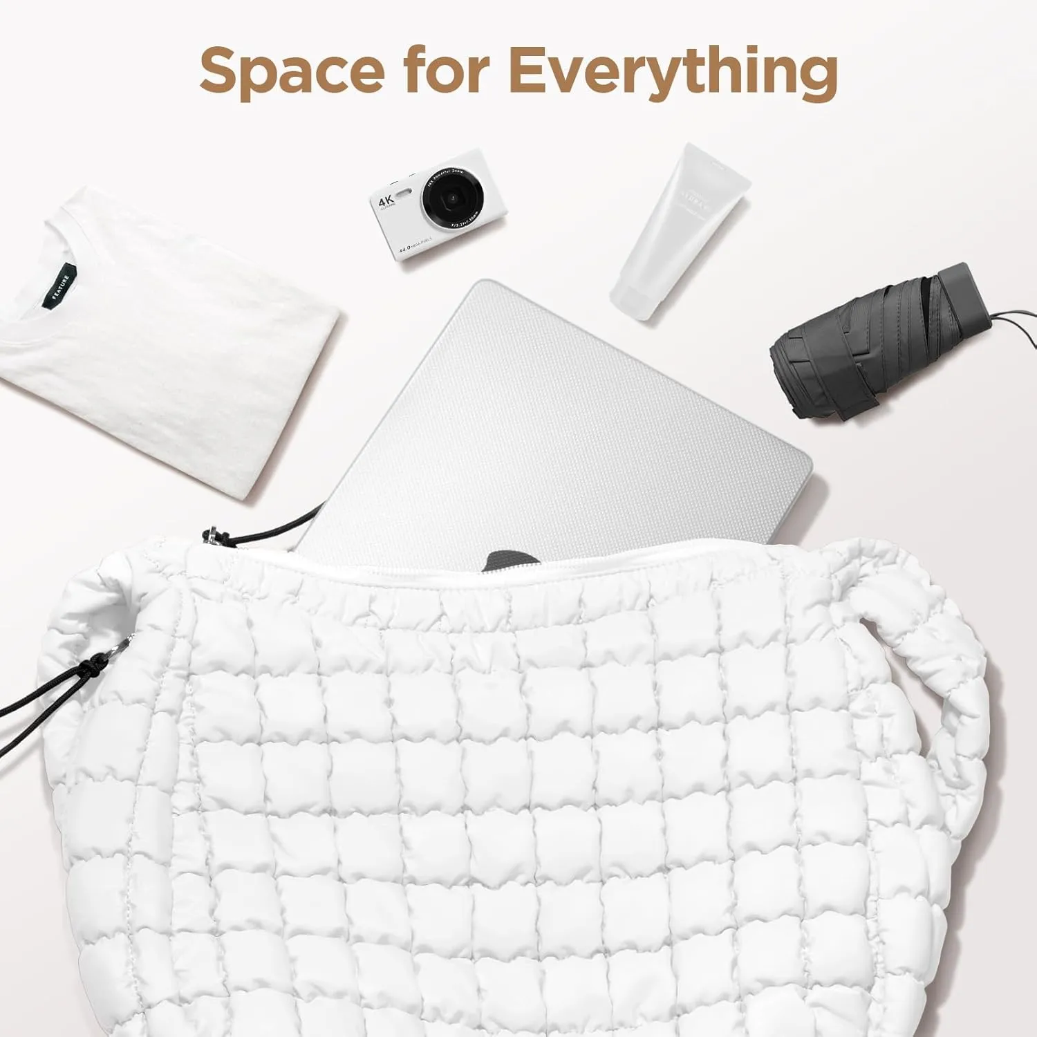 Puffer Tote Bag for Women Large Quilted Tote Bag Quilted Carryall Bag Soft Puffy Crossbody Bag Hobo Handbags Puff Purse