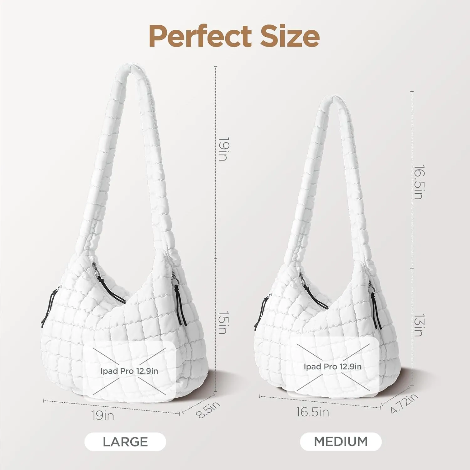 Puffer Tote Bag for Women Large Quilted Tote Bag Quilted Carryall Bag Soft Puffy Crossbody Bag Hobo Handbags Puff Purse