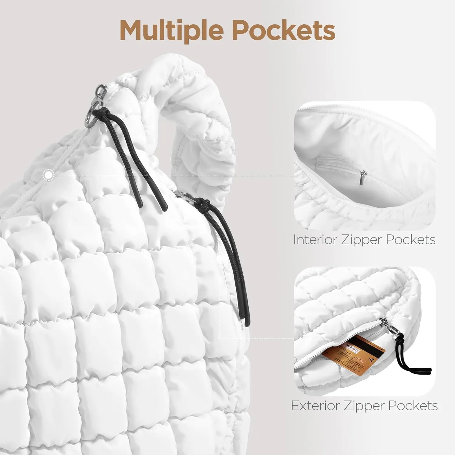 Puffer Tote Bag for Women Large Quilted Tote Bag Quilted Carryall Bag Soft Puffy Crossbody Bag Hobo Handbags Puff Purse