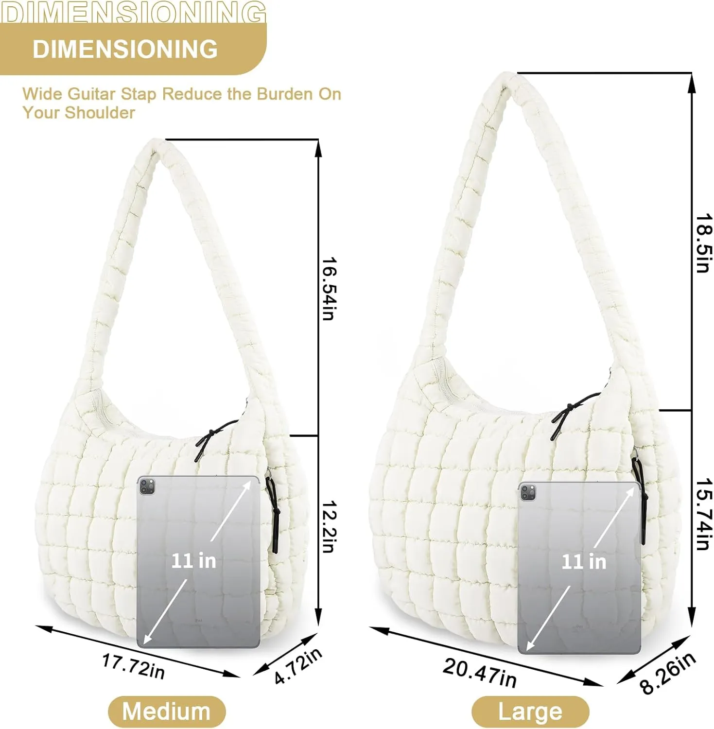 Quilted Puffer Tote Bag Purse Puffy Crossbody Shoulder Bag,Lightweight Nylon Hobo Bag Puffer Carryall Bag for Women Girl
