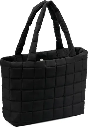 Quilted Tote Bag for Women, Lightweight Carryall Puffer Shoulder Bag Handbag for Travel, Work