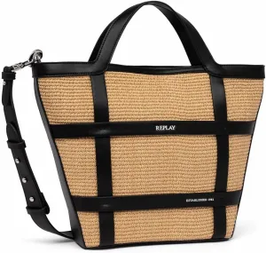 Replay Women's Bag with Shoulder Strap, Straw Beige 071 (Beige), One Size
