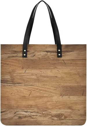Retro Rough Oak Wall Tote Bag Durable Water-Resistant Handbags Lightweight Tote for Travel Work Book