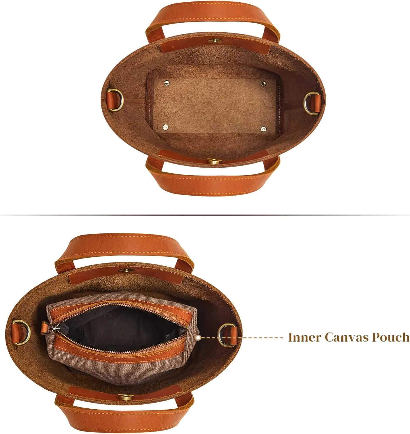 S-ZONE Leather Mini Crossbody Tote Bag Satchel Top-Handle Handbags Shoulder Purses with Inner Pouch