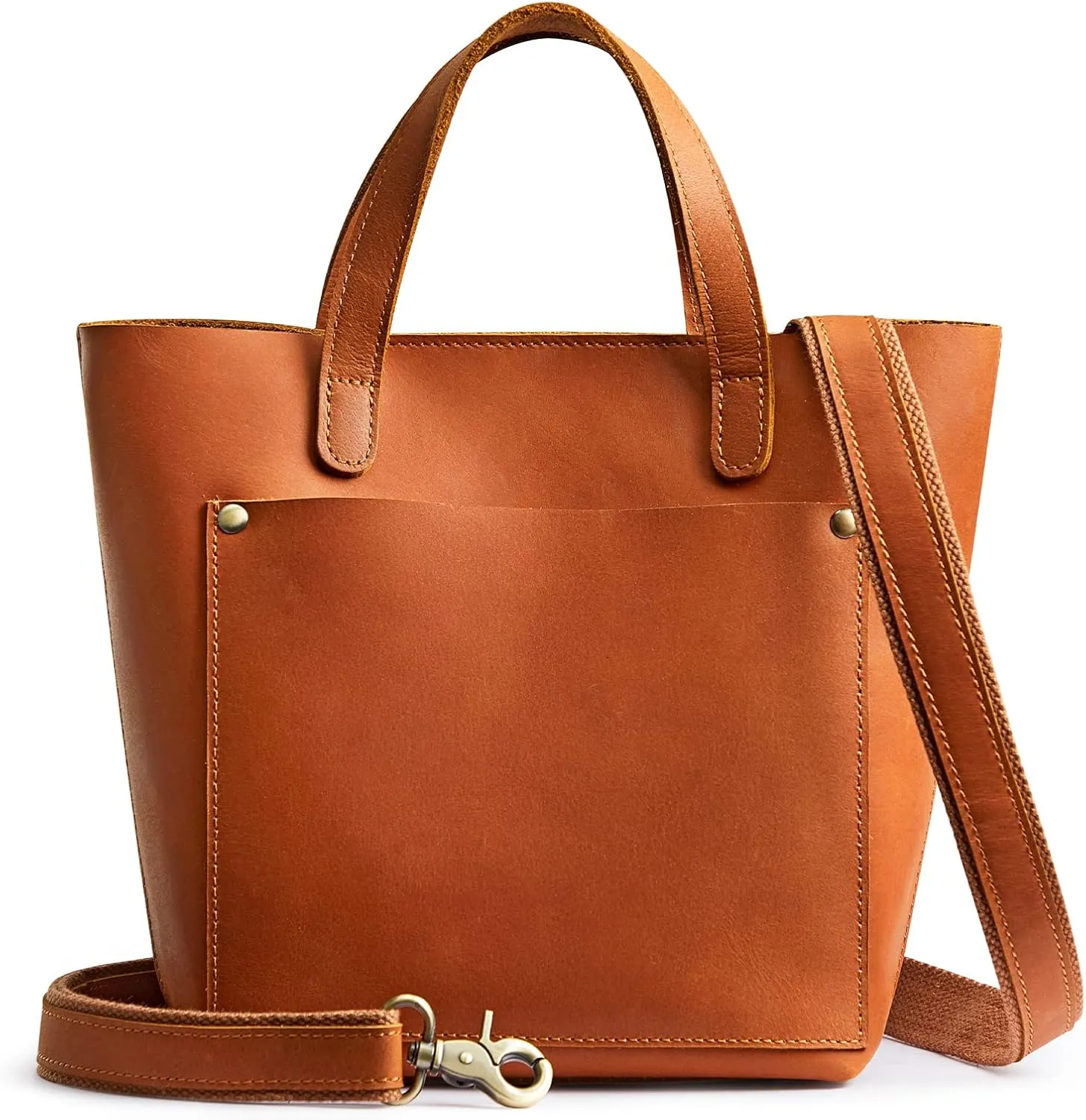 S-ZONE Leather Mini Crossbody Tote Bag Satchel Top-Handle Handbags Shoulder Purses with Inner Pouch