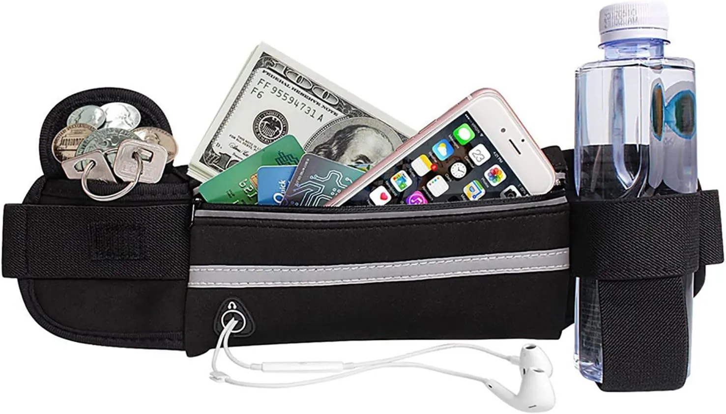 Slim Running Belt, Waterproof Fanny Packs for Women,Phone Holder for Running,Reflective Waist Bag,Runners Belt Pouches for Men,Money Belt,Waist Pack for Camping Workout Travel Running