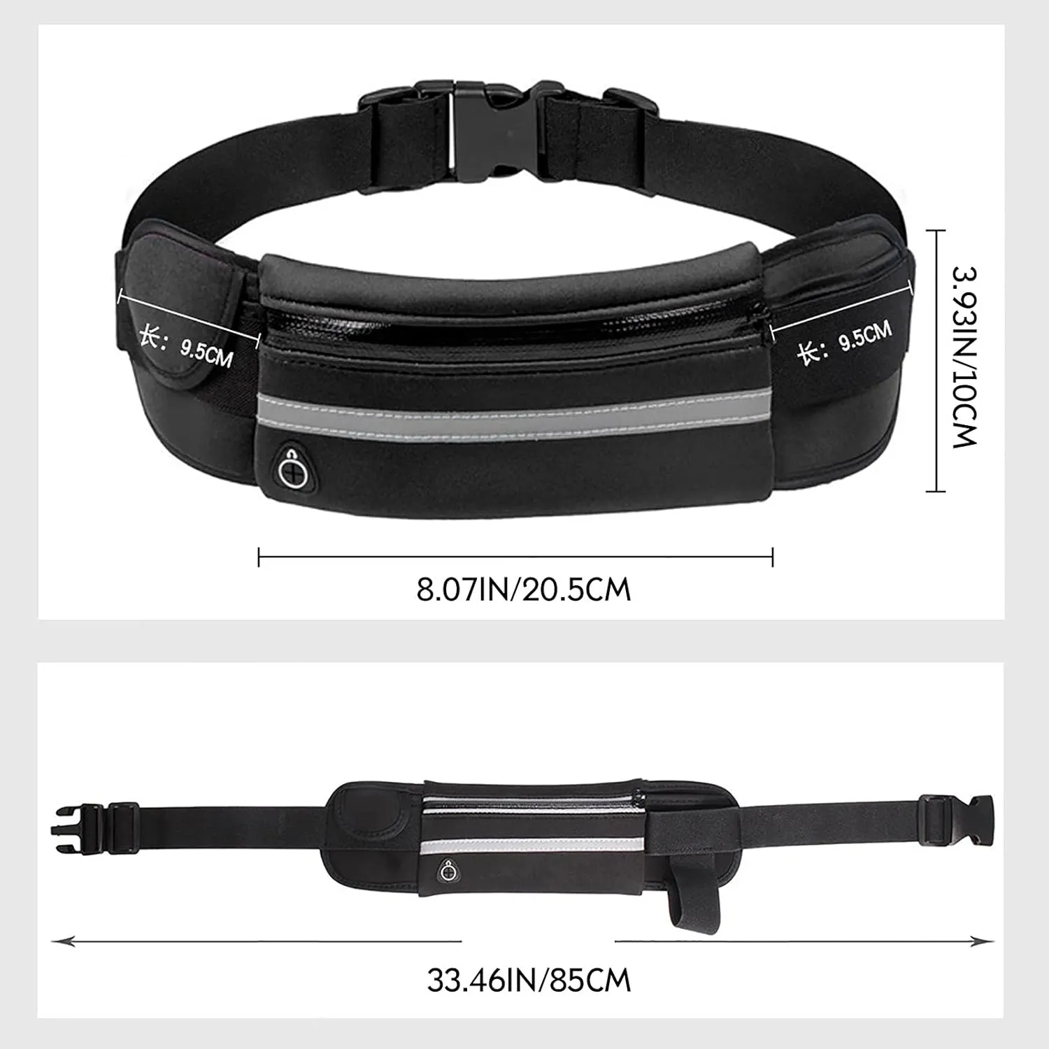 Slim Running Belt, Waterproof Fanny Packs for Women,Phone Holder for Running,Reflective Waist Bag,Runners Belt Pouches for Men,Money Belt,Waist Pack for Camping Workout Travel Running