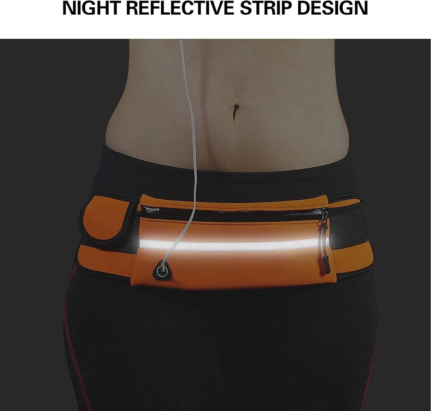 Slim Running Belt, Waterproof Fanny Packs for Women,Phone Holder for Running,Reflective Waist Bag,Runners Belt Pouches for Men,Money Belt,Waist Pack for Camping Workout Travel Running
