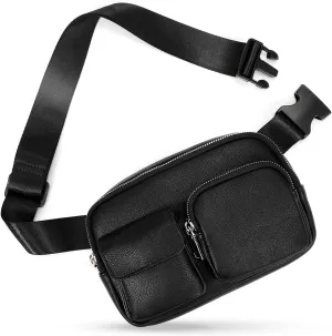 SUOSDEY Leather Belt Bag for Women Vegan Fanny Pack Crossbody Bags Everywhere Waist Bag, Gifts for Women