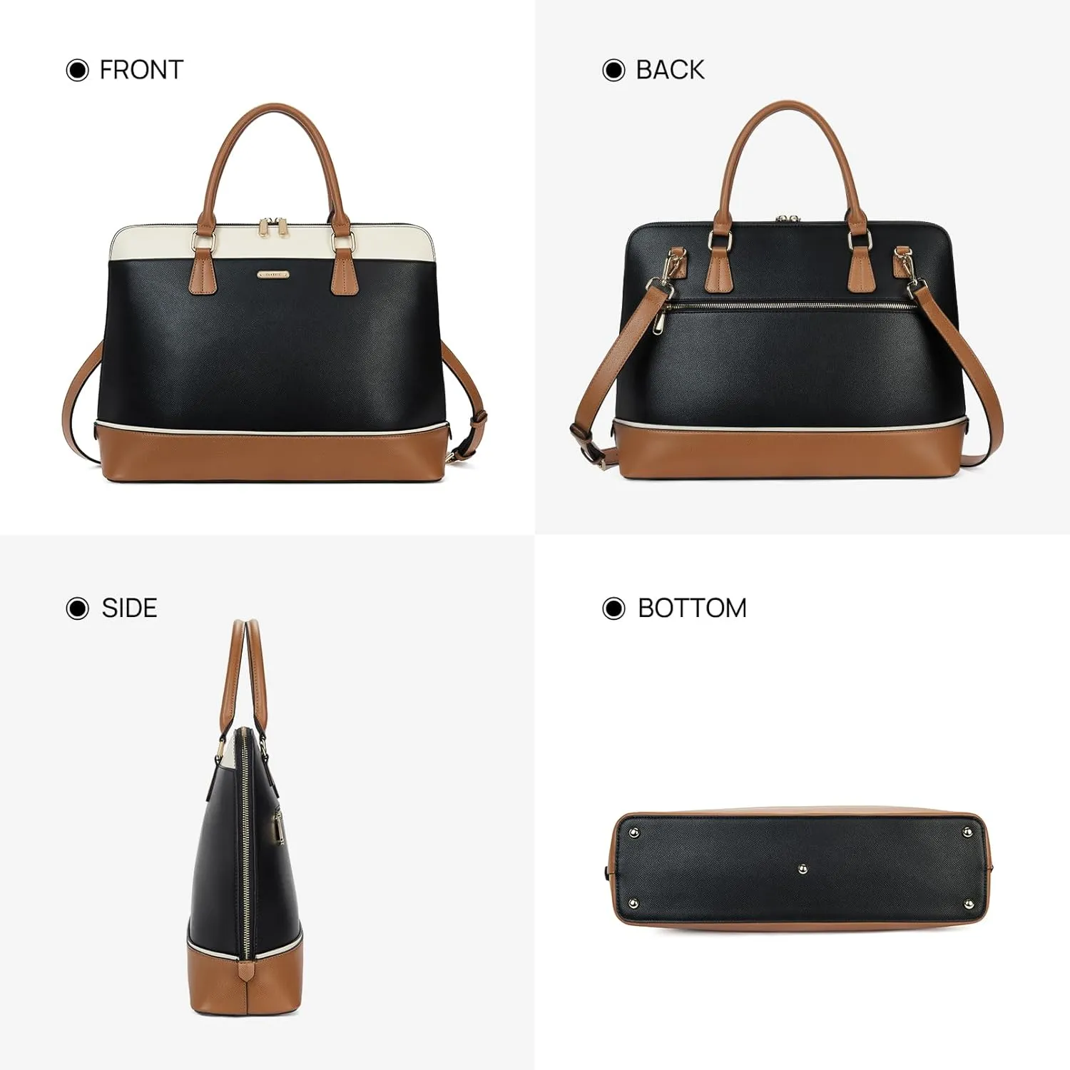 Telena Laptop Tote Bag for Women, 15.6 Inch Shoulder Tote Bag Leather Briefcase for Women, Large Capacity Handbag Bags