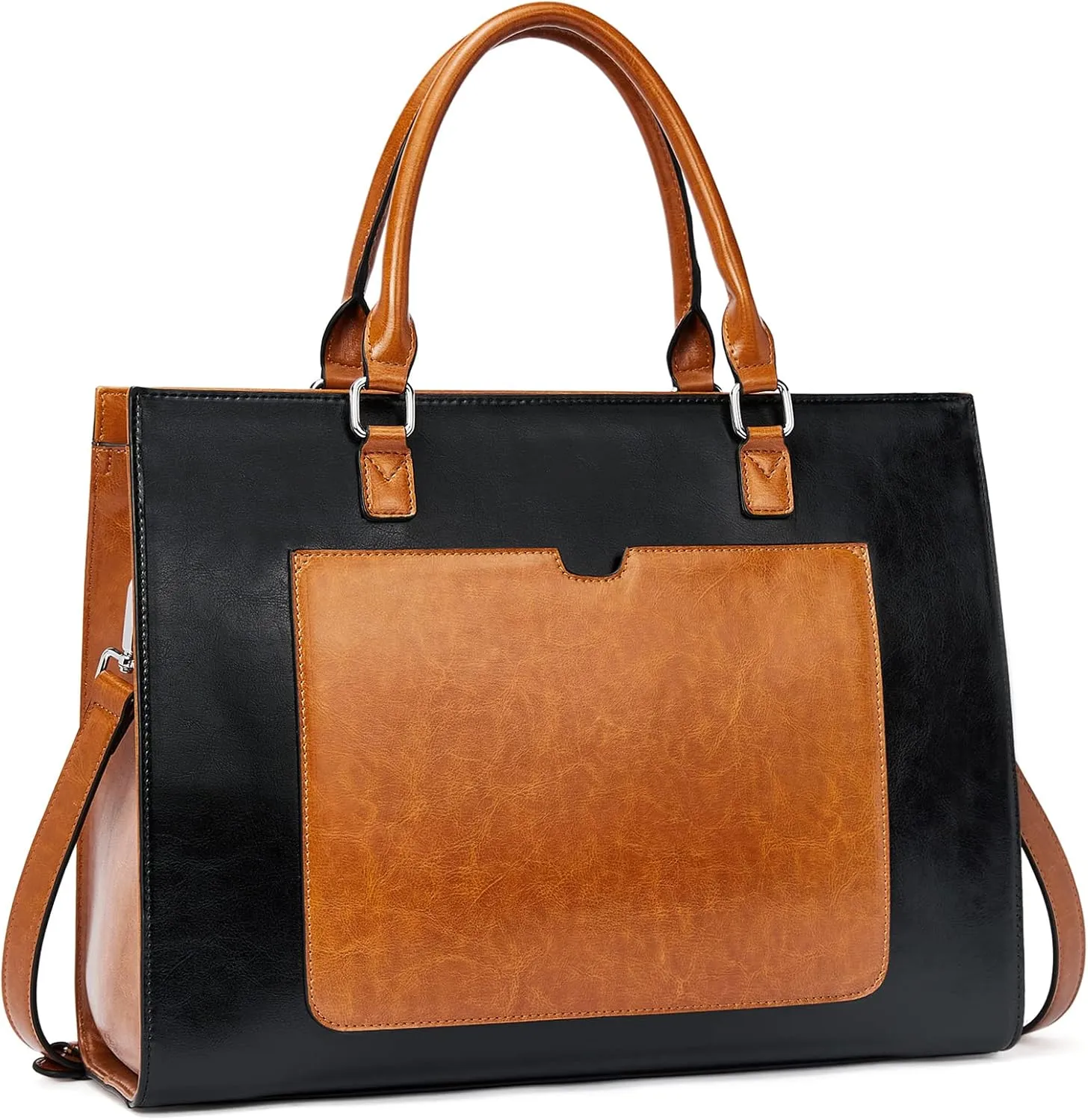 Telena Laptop Tote Bag for Women, 15.6 Inch Shoulder Tote Bag Leather Briefcase for Women, Large Capacity Handbag Bags