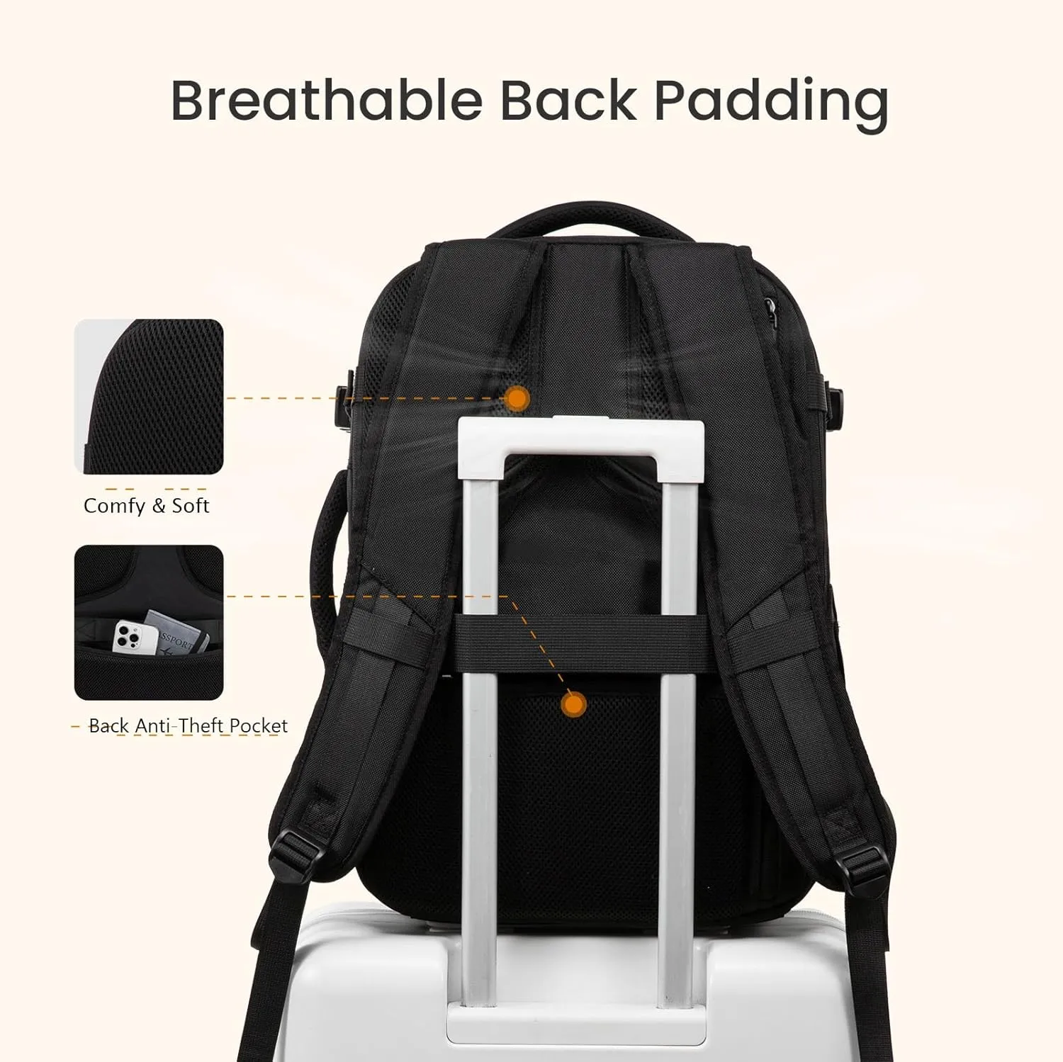 Travel Laptop Backpack for Men Women,Expandable 40L Extra Large Travel Carry on Backpack for Men,Water Resistant TSA Airline Approved Business College Carry on Work Bag Fits 17 Inch Computer,3 Pcs