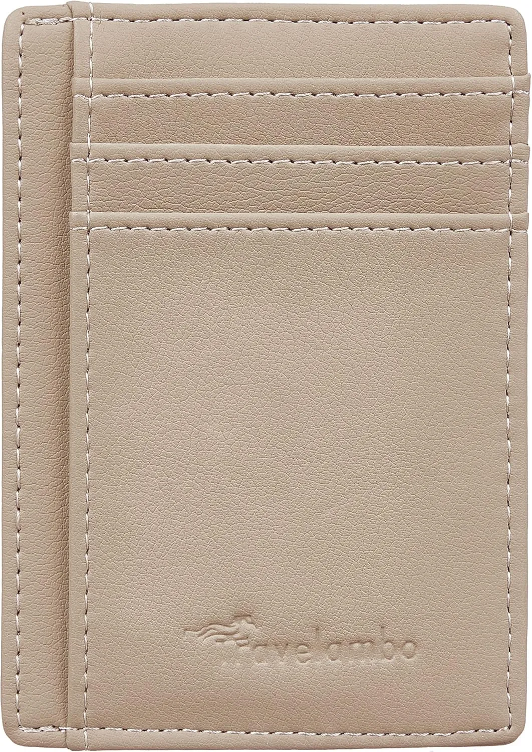 Travelambo Front Pocket Minimalist Leather Slim Wallet RFID Blocking Medium Size