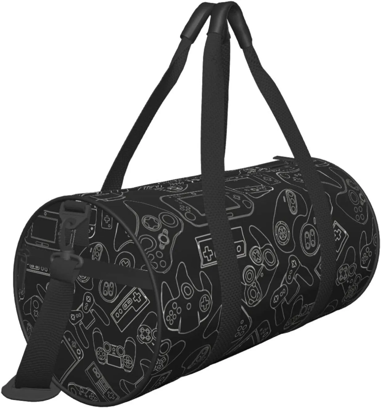 Video Game Controller Black Background Gym Duffle Bag Foldable Lightweight Carry On Weekender Travel Duffel Bags Sport Bags For Fitness Yoga Beach Swim Men Women