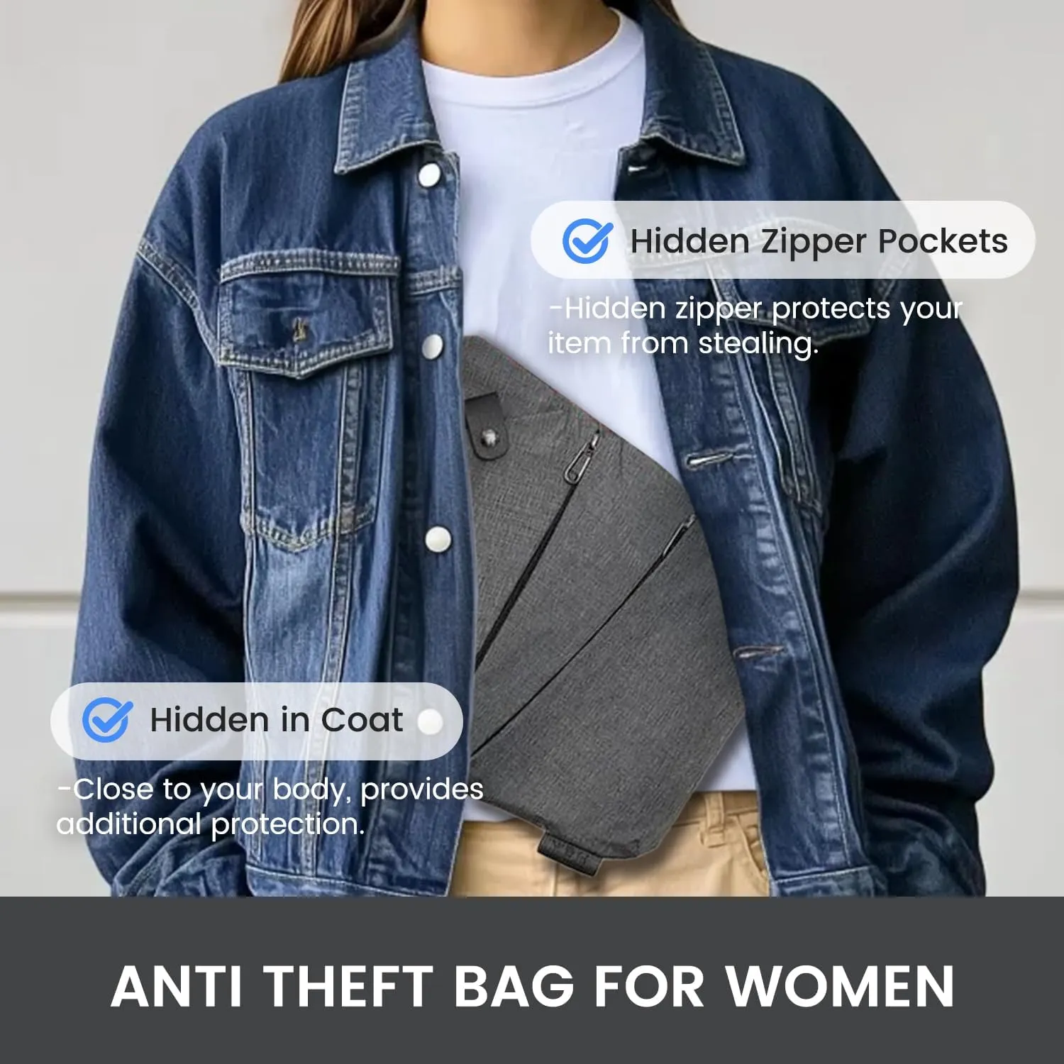 Vipost Anti Theft Crossbody Bags for Women/Men, Multi-Pocket Sling Bag Travel Crossbody Bag for Women with Adjustable Strap